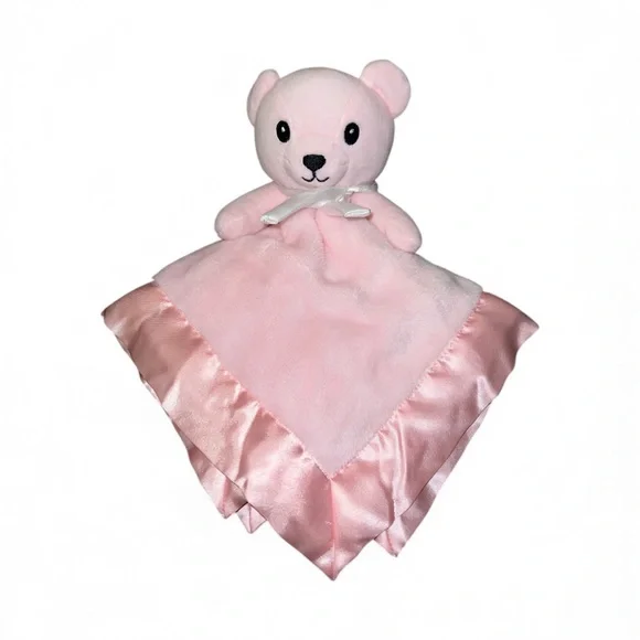 UGG Baby Pink Plush Lovey Security Blanket Satin Teddy Bear - Picture 2 of 4